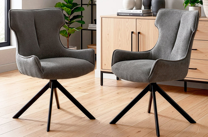 Silla de comedor giratoria Robert, sillas de comedor de Kifoni