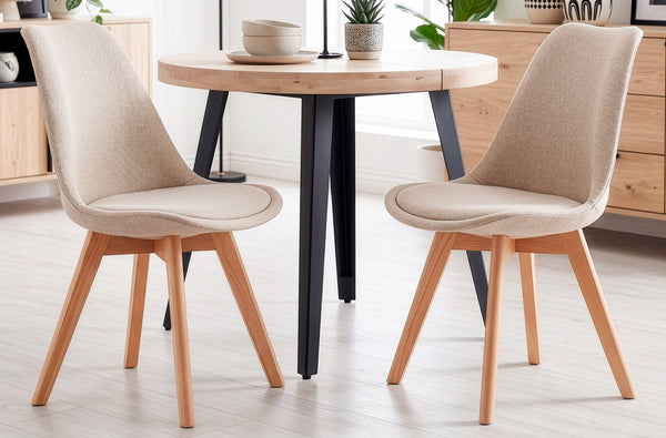 Silla de comedor tapizada Bistro en color beige