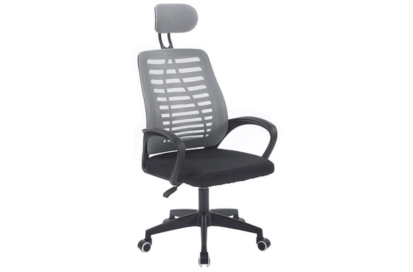 Silla de oficina Kneck con reposacabezas en color gris