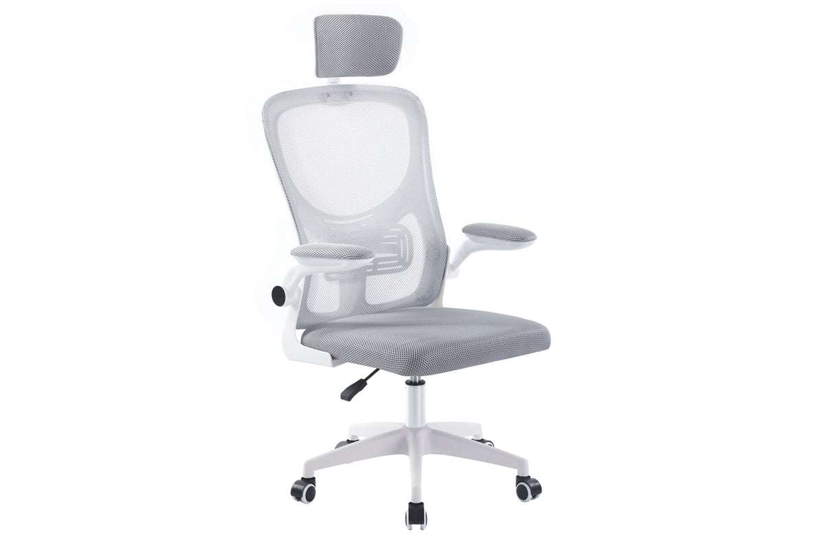 Silla de oficina Aero con reposacabezas gris