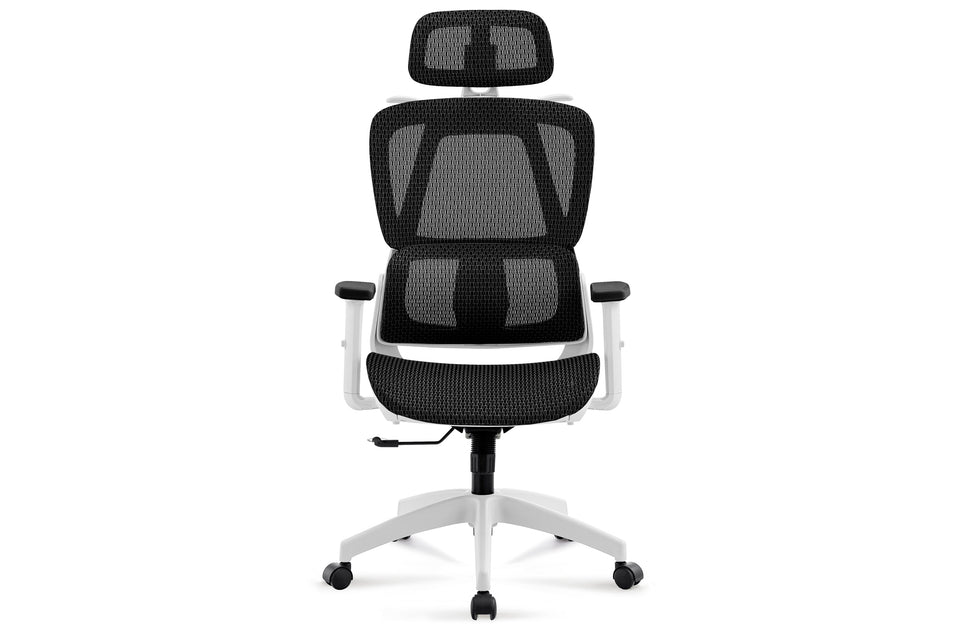 Silla de oficina giratoria Ergo negro y blanco