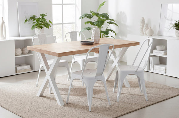 Mesa de comedor X-Loft roble y blanco