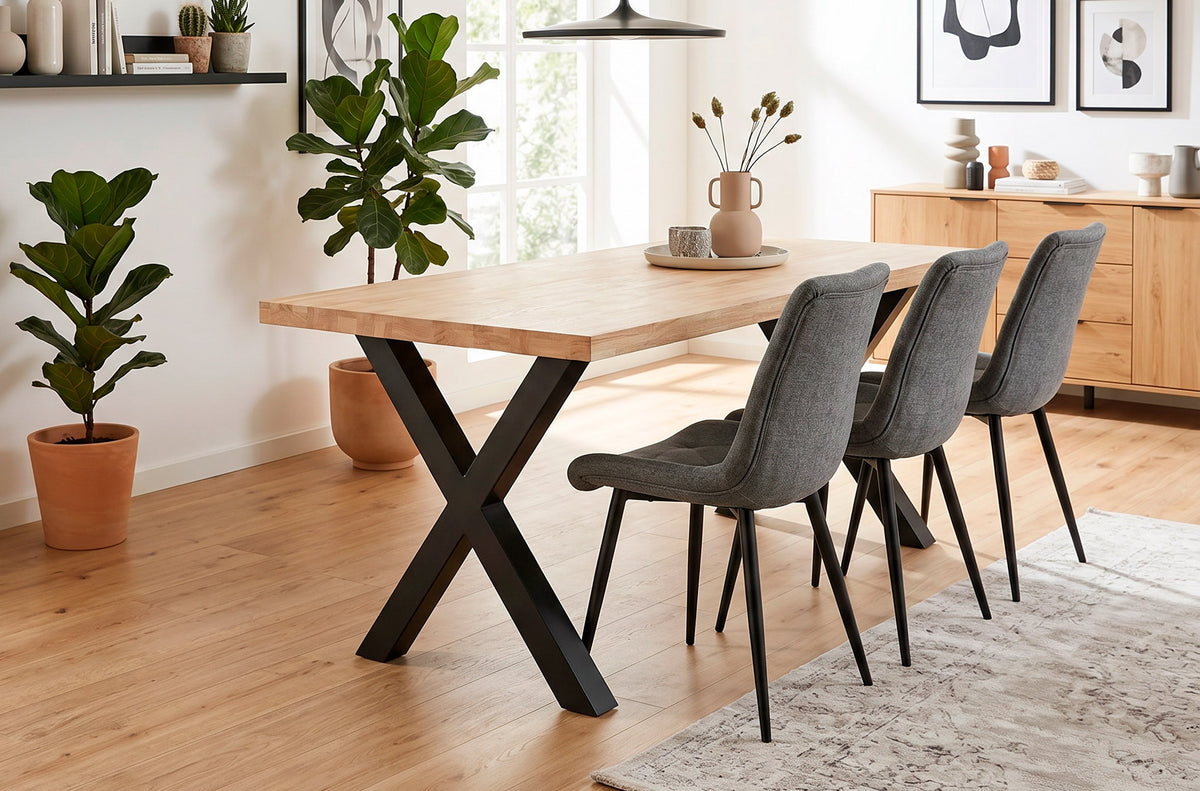 Mesa Comedor Fija X-Loft 160 X 90 Cm  Roble / Negro
