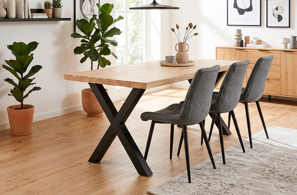 Mesa de comedor X-Loft roble y negro