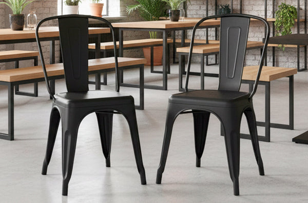 Silla de comedor Tolix negro