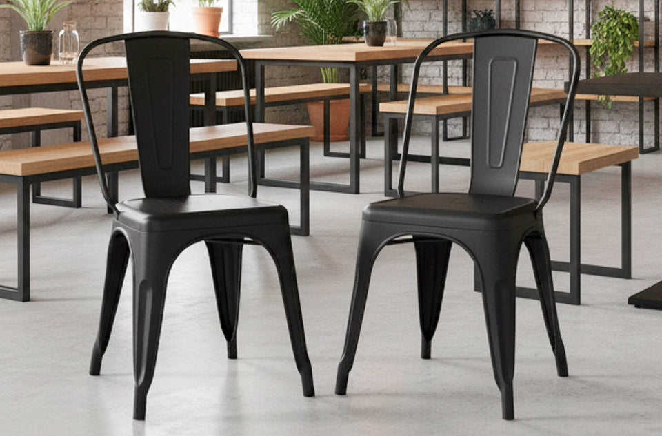 Silla de comedor Tolix negro