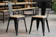 Silla de comedor Tolix negro asiento roble