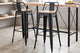 Taburete alto Tolix negro asiento roble