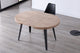 Mesa de comedor Redonda Berg en color negro, madera, metal, detalle — imagen 5