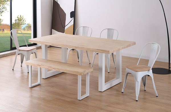 Mesa de comedor Loft roble Nordish y blanco