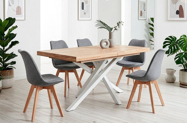 Mesa de comedor extensible Xena en color blanco