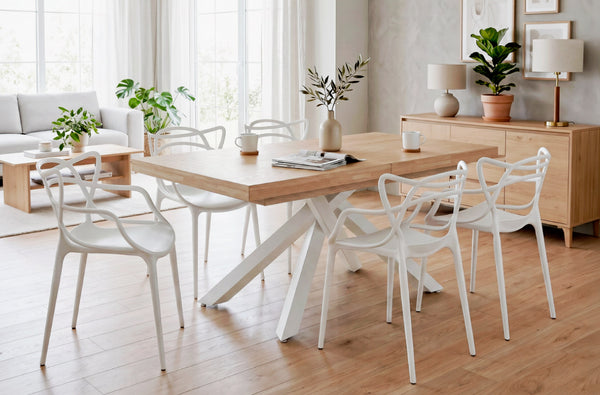 Mesa de comedor extensible Xena en color blanco, vista 6