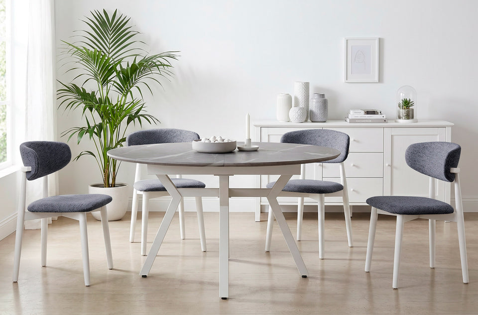 Mesa de comedor redonda extensible Paul