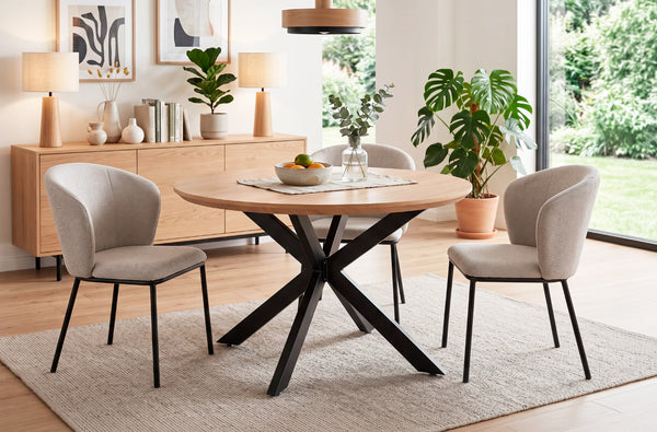 Mesa de comedor redonda extensible Cross