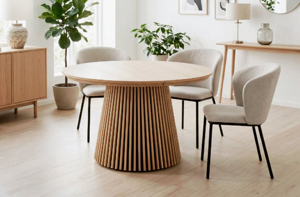 Mesa de comedor redonda extensible Keanu en color oak
