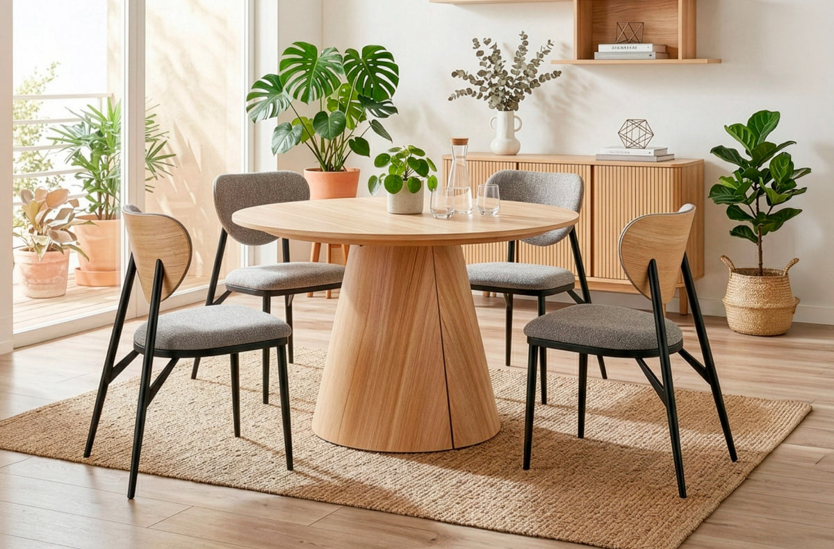 Mesa de comedor redonda extensible Damiano