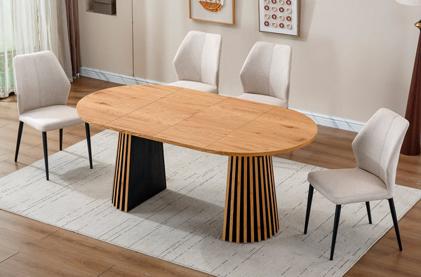Mesa de comedor redonda extensible Brandon en oak trend
