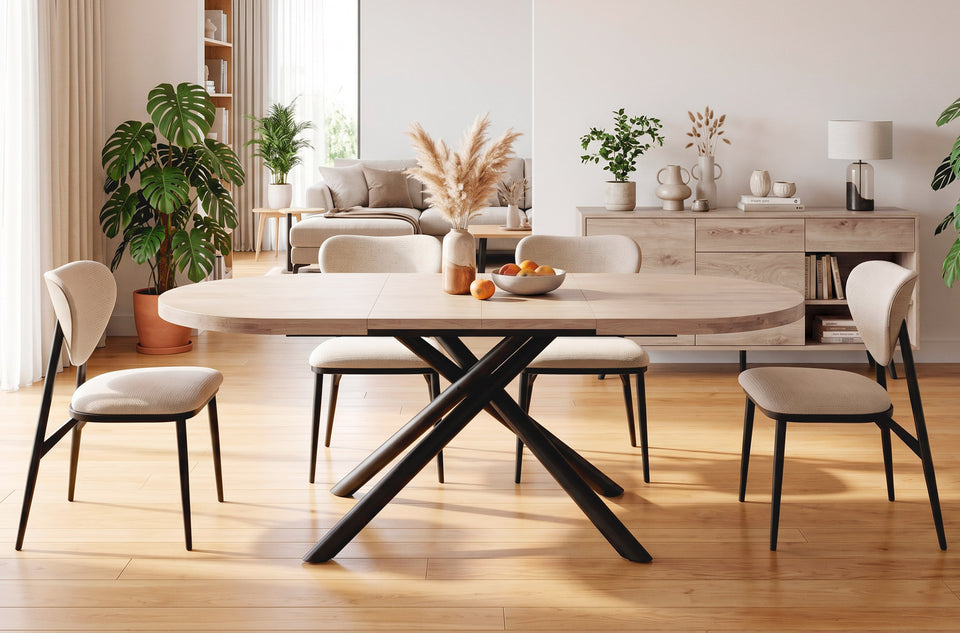 Mesa de comedor oval extensible Senda