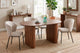 Mesa de comedor oval extensible Pietra en color nogal