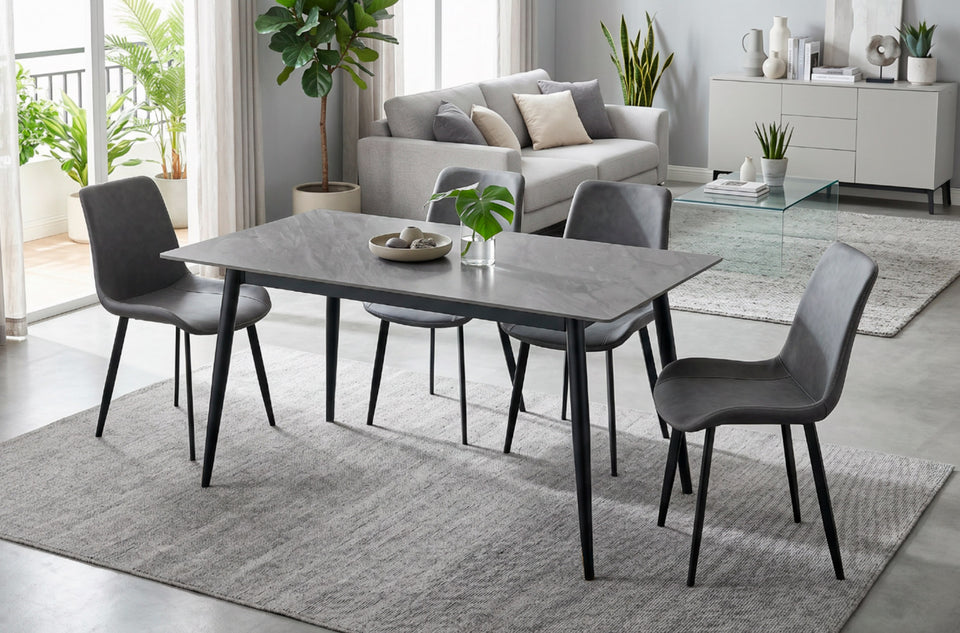 Mesa de comedor Berna cerámica gris