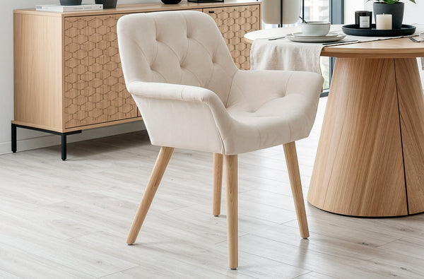 Silla de comedor Nature microfibra en color natural