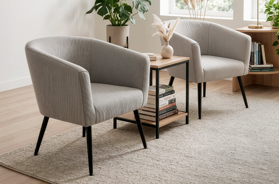 Butaca circular Melrose gris melange