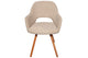 Silla de comedor giratoria Rimor en color beige, vista 3
