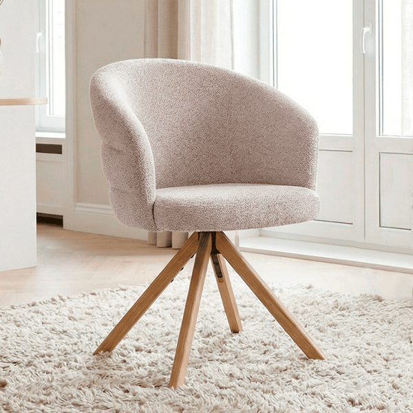 Silla de comedor giratoria Montreux en color beige