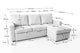 Sofá cama chaise longue con arcón corduroy crema, vista 7