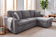 Sofá cama chaise longue con arcón corduroy gris