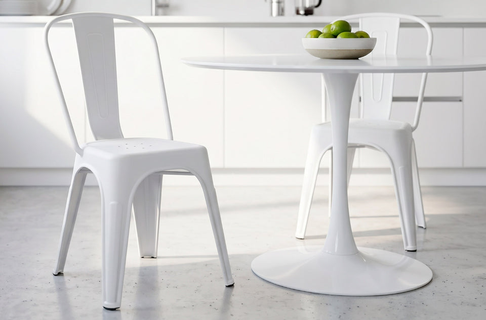 Silla de comedor Tolix blanco