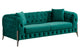 Sofá capitoné Cindy 3 plazas velvet verde