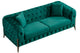 Sofá capitoné Cindy 3 plazas velvet verde, vista 3