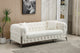 Sofá capitoné Cyndy 3 plazas linen blanco, vista 5