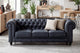 Sofá Chesterfield 3 plazas símil piel negro