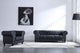 Sofá Chesterfield 3 plazas símil piel negro, vista 3