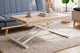 Mesa de centro elevable Up-Down blanco y roble