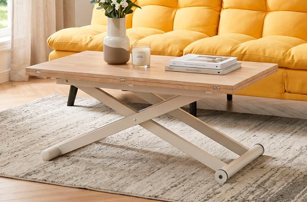 Mesa de centro elevable en color blanco