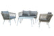 Conjunto de exterior Tirreno aluminio y ratán, vista 2