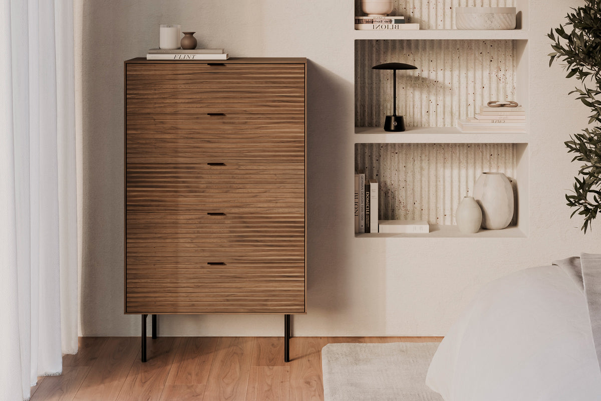 Chiffonnier Tulsa Noyer métal