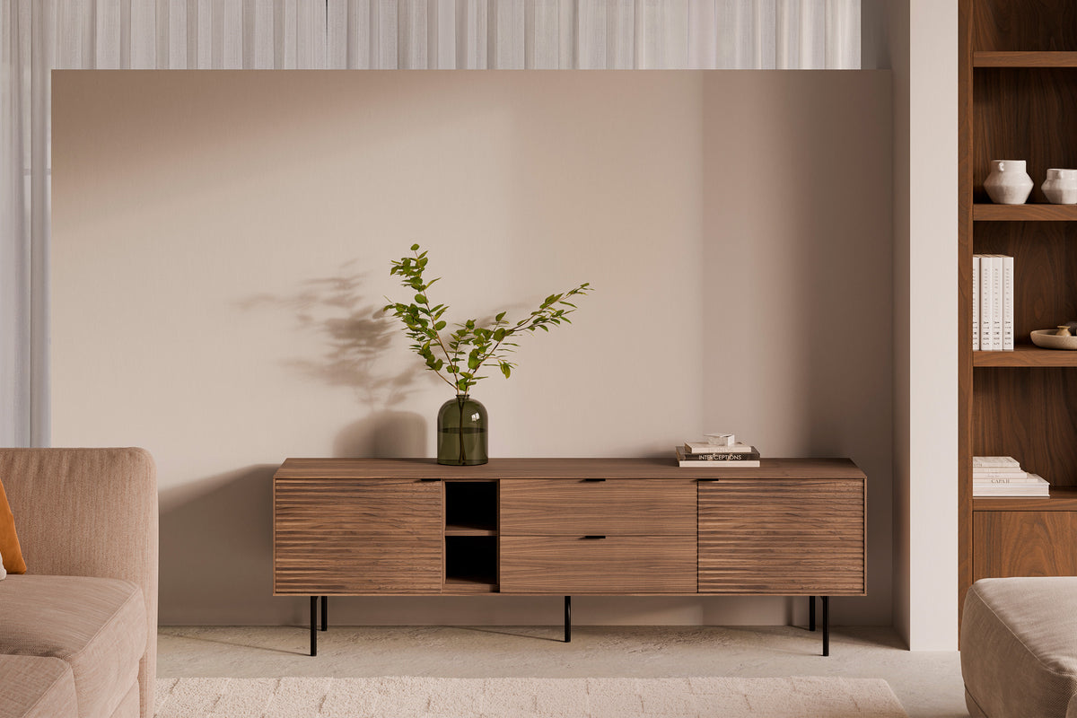 Mueble TV Tulsa Nogal metal 2