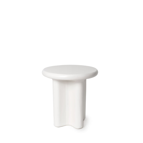 Mesa Floyd 50 cm / blanco, mesa auxiliar de resina para el salón