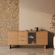 Aparador Tulsa Roble madera 2 en ambiente