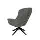 Fauteuil Bolonia Gris foncé, en tissu pour le salon, vue en studio