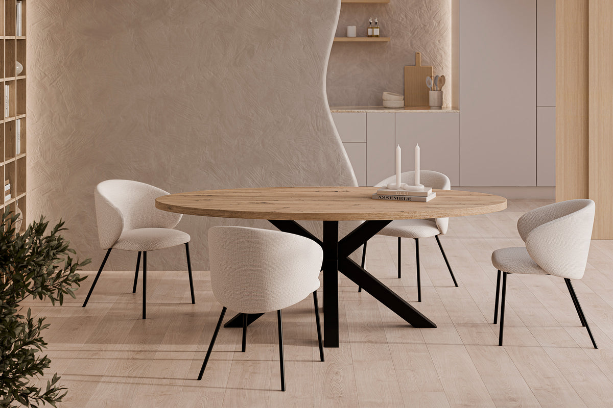 Mesa fija Sandy Ovalada roble / negro