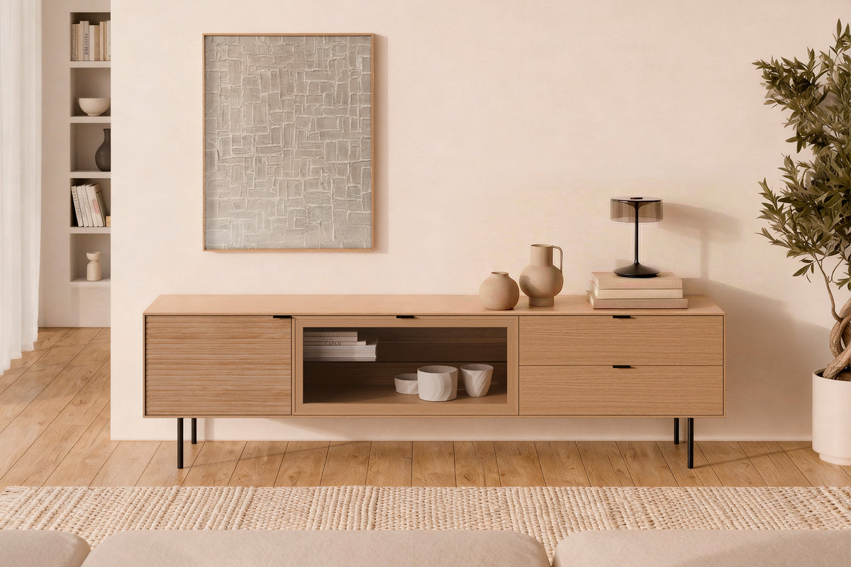 Mueble TV Tulsa Roble metal 3