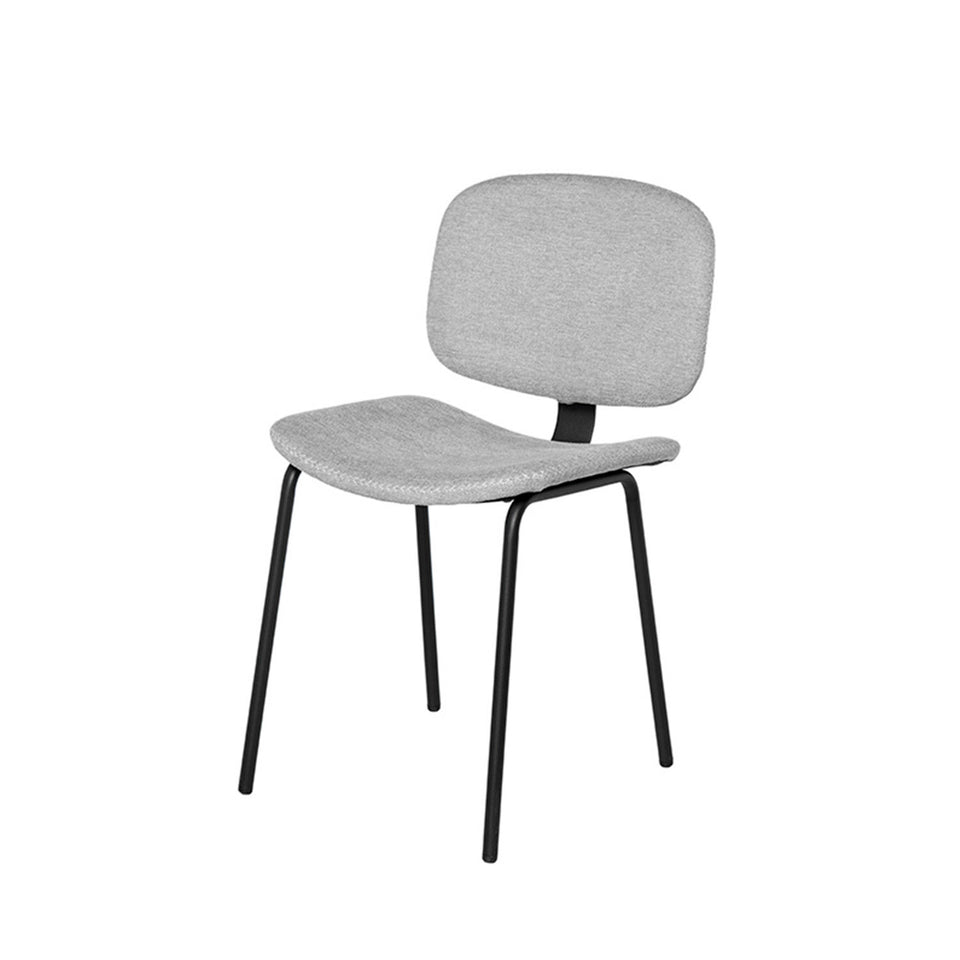 Chaise Winona gris clair, chaise de salle à manger rembourrée en tissu, 50 × 50 × 82 cm
