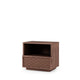 Table basse Borneo Noyer, table de chevet en bois, vue en studio, 60 × 35 × 47 cm