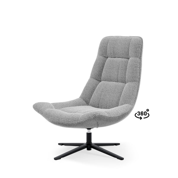 Butaca Parma Gris, en tejido para el salón, vista de estudio, 83 × 79 × 98 cm