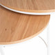 Ensemble de tables basses Adriano, table basse en chêne et métal pour le salon, détail de la finition